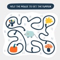 Cute doodle maze with animals