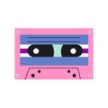 Cute doodle retro stereo music cassette.