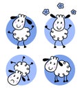 Cute doodle sheep collection Royalty Free Stock Photo