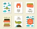 Cute doodle travel, flight cards