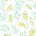 Cute doodle tropical pattern.