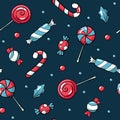 Cute doodles Christmas elements. Vector hand drawn illustration. Christmas sweets pattern. Design for printed, fabric