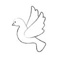 cute dove flying icon