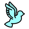 Cute dove icon, outline style