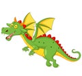 Cute dragon cartoon flying