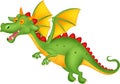 Cute dragon cartoon flying