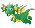 Cute dragon cartoon flying