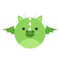 Cute dragon round vector icon