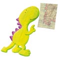 Cute dragon studying old geography map