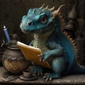 Cute Dragon Works In Offtse. Generative AI