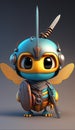 Cute Dragonfly Animal Warrior 3D Game Model Generative AI