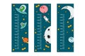 Cute drawn height meters collection illustrated Vector illustration.