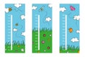 Cute drawn height meters collection illustrated Vector illustration.
