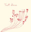 Cute drawn vintage banner with bunch of flowers and place for your text Royalty Free Stock Photo