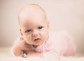 Cute dreamly little baby girl Royalty Free Stock Photo