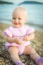 Cute dreamly little baby girl portrait Royalty Free Stock Photo