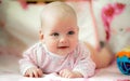 Cute dreamly little baby girl portrait Royalty Free Stock Photo