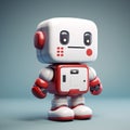 Cute And Dreamy Humanoid Robot With Red Eyes