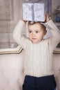 Little boy holding a present box Royalty Free Stock Photo