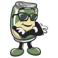 cute drink can vintage character mascot be so cool calm by wearing cool sunglasses and smoking