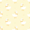 Cute duck with bow tie seamless pattern background Royalty Free Stock Photo