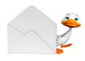 Cute Duck cartoon character with mail