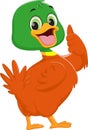 Cute duck cartoon give thumb up Royalty Free Stock Photo