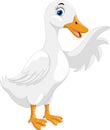 Cute duck cartoon waving isolated on white background Royalty Free Stock Photo