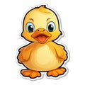 Cute Duckling Baby Sticker - Colored Cartoon Style