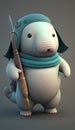 Cute Dugong Animal Warrior 3D Game Model Generative AI