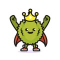 Cute durian exotic fruit mascot design illustration