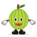 Cute durian character funny design vector