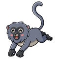 Cute dusky leaf monkey cartoon jumping