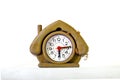 Cute dusty house shape alarm clock Royalty Free Stock Photo