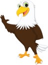 Cute eagle cartoon waving hand Royalty Free Stock Photo