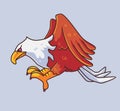 cute eagle hunting pose. Isolated animal illustration. Flat Style Sticker Icon Premium vector Royalty Free Stock Photo