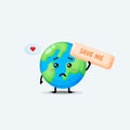 Cute earth character asking to be saved Royalty Free Stock Photo