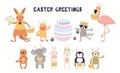 Cute Easter animals set Royalty Free Stock Photo