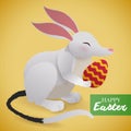 Cute Easter Bilby with Paschal Egg, Vector Illustration