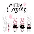 Cute Easter bunnies collection Royalty Free Stock Photo