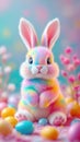 Cute easter bunny in beautiful colors Royalty Free Stock Photo