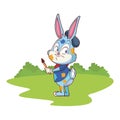 Cute easter bunny celebration artist nature background bushes