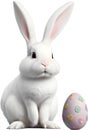 A cute Easter bunny with egg clipart. Royalty Free Stock Photo