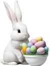 A cute Easter bunny with egg clipart. Royalty Free Stock Photo