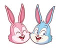 Cute easter bunny happy friends portrait