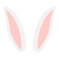 Cute Easter bunny, rabbit, hare cartoon ears illustration.