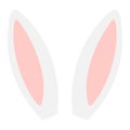 Cute Easter bunny, rabbit, hare cartoon ears illustration.