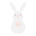 Cute Easter bunny, rabbit, hare holding egg cartoon character illustration. Royalty Free Stock Photo