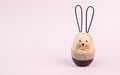 Cute easter bunny or rabbit with a smiling egg face, spring holiday, greeting card or background Royalty Free Stock Photo