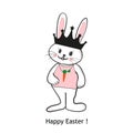 Cute Easter bunny rabbits greeting card